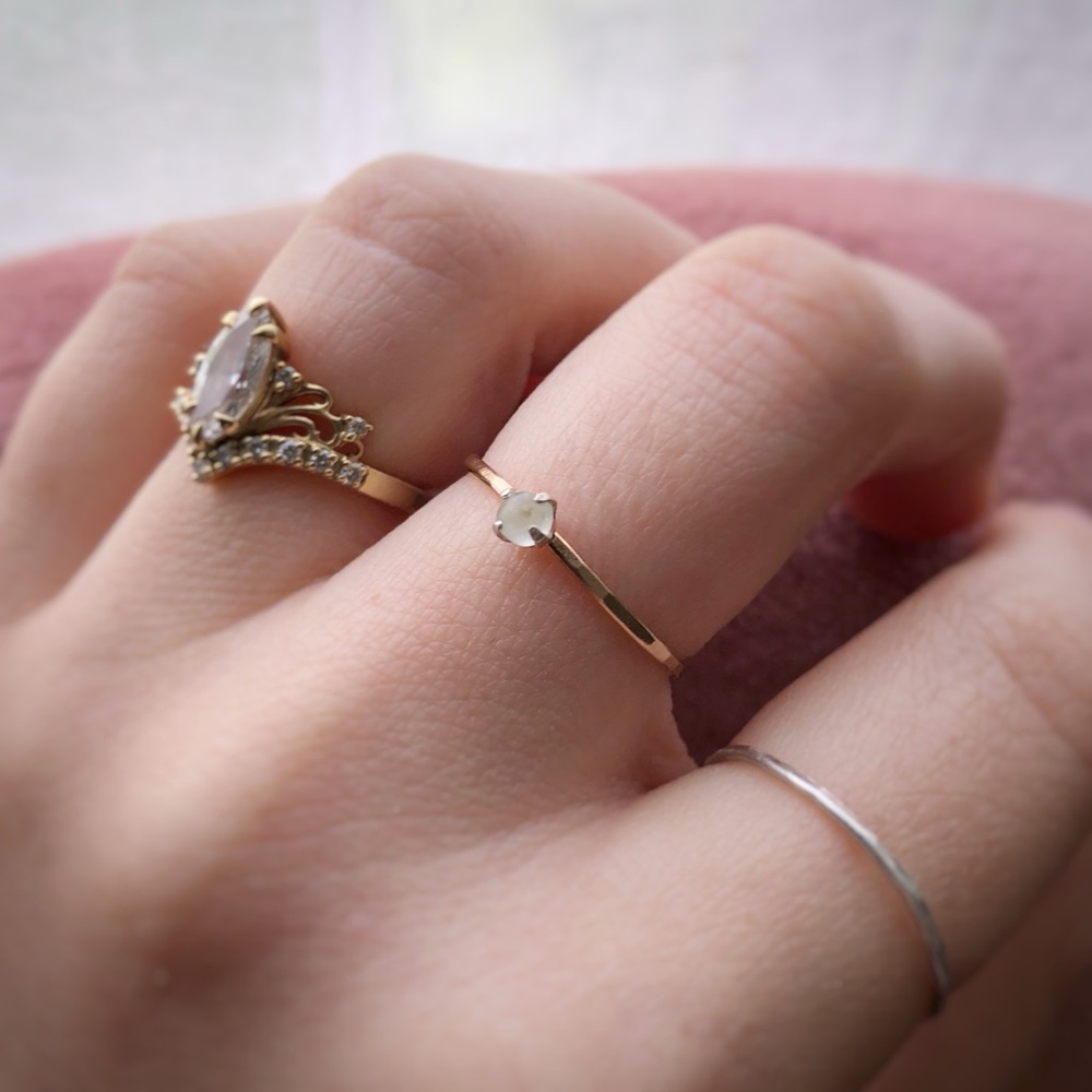 Handmade 14k gold Filled moonstone Ring size 6.5